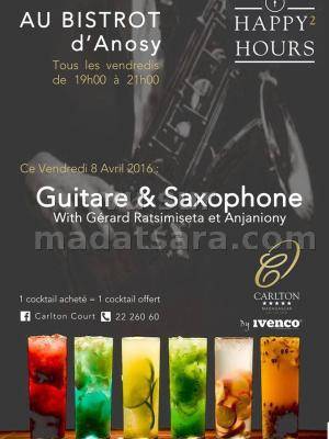 Guitare & Saxophone avec Gérard Ratsimiseta et Anjaniony au Bistrot d'Anosy