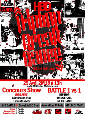 HipHop break dance 2ème édition - MDC Center Mahamasina