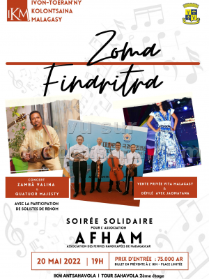 Zoma finaritra - Soirée solidaire AFHAM - IKM Antsahavola