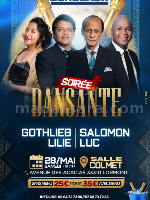 Soirée dansante - Gothlieb, Salomon, Lilie et Luc - Salle Colmet Lormont