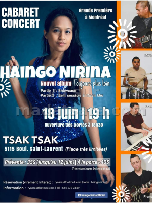 Haingo Nirina - Showcase - Jam Session, Open Mic - Tsak Tsak Montréal