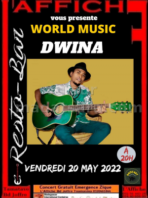 Dwina en Concert - Affiche Resto Bar Toamasina