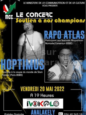 Concert soutien à nos champions - Hoptimus & Rapo Atlas  - Ivokolo Analakely