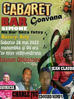 Cabaret goavana - Bar Simone Bazary Kely - Mauricia, Charles JVC, Namb's , Jean Claude