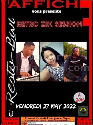 Retro zik session - Concert - Affiche Resto Bar Toamasina