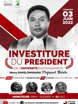 Investiture du président de l'Université d'Antananarivo - Jaojoby , Stéphanie , Princio , Iraimbilanja