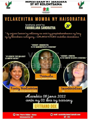 Velakevitra momba ny Haisoratra - Faribolana Sandratra - Efitrano Dox Tranombokim-pirenena Anosy
