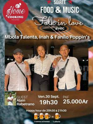 Mbola Talenta, Inah , Fanilo Poppin's - Soirée food & music - Folk in love - Home Cooking By-Pass