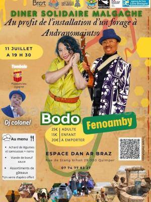 Diner solidaire malgache avec Bodo, Fenoamby Espace Dan Ar Braz Quimper