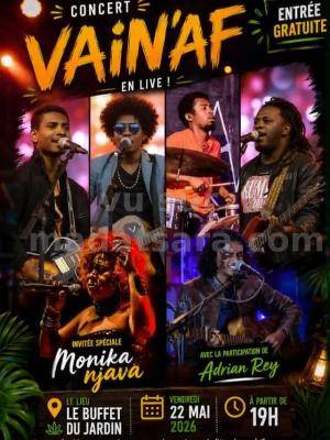 Vain'Af en live Concert Buffet du Jardin Antaninarenina - invitée spécale Monika Njava