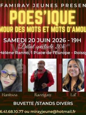 Poes'ique Amour des mots et mots d'amour Hanitsoa, Raozigasy Salle Hélène Ranno Roissy-En-Brie