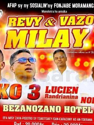 Revy & vazo milay - Lucien Randrianina, Noely, José (Tarika Hasina) Toko Telo concert Bezanozano Hotel Moramanga