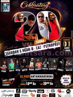 Concert avec Takodah, Ngah B, Laz, Psykopasy - Celebrating 20 - Le Pave Club Antaninarenina