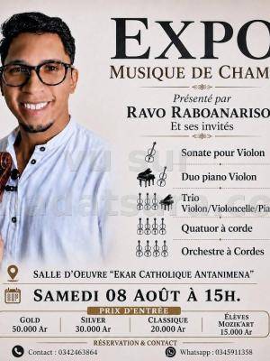 Expo musique de chambre présenté par Ravo Raboanarison Concert Salle d'Oeuvre Ekar Catholique Antanimena