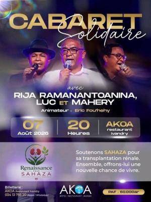 Cabaret Solidaire avec Rija ramanantoanina, Luk, Mahery Akoa hotel lounge Ivandry