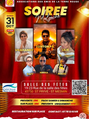 Soirée mlgache - Voahangy, Tonton Pa, Lilie, Dafy, Nirina, Njato Concert Salle des fêtes de Saint-Pryvé Saint-Mesmin