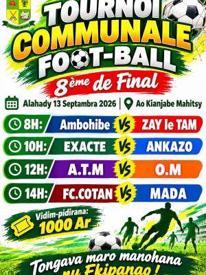 Tournoi communal de Foot-ball Kianja Be Mahitsy