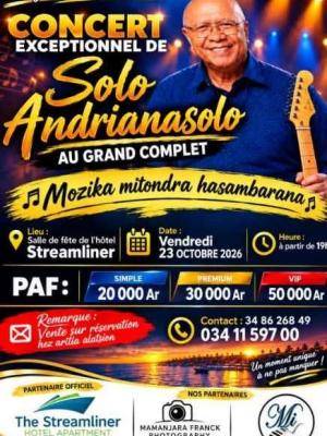 Solo Andrianasolo en Concert Streamliner Toamasina