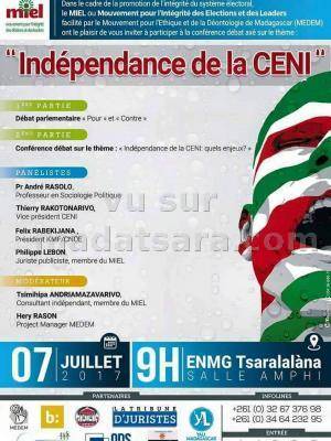 Independance de la Ceni Engm Tsaralalana