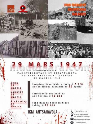 Insurrection 29 Mars 1947 - IKM Ivon-toeran'ny Kolontsaina Malagasy‍