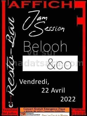 Jam session Belooh Affiche Resto Bar Toamasina