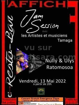 Jam Session Nully & Ulysse Ratomosoa Affiche Resto Bar Toamasina