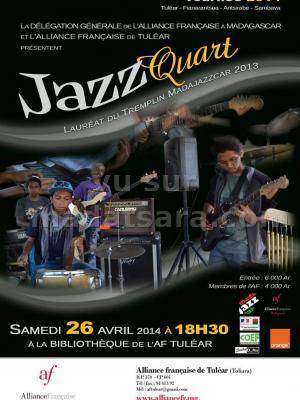 Jazz Quart Lauréat du tremplin Madajazzcar 2013 en concert à la Bibliothèque de l'AF Tuléar