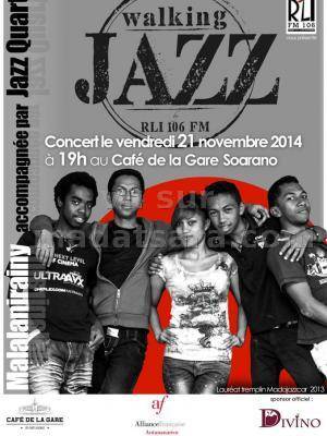 Jazz walking avec Malalanirainy accompagnée par Jazz Quartet au Café de la Gare