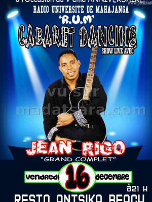 Jean rigo‍ cabaret dancing show live au Antsika Beach‍