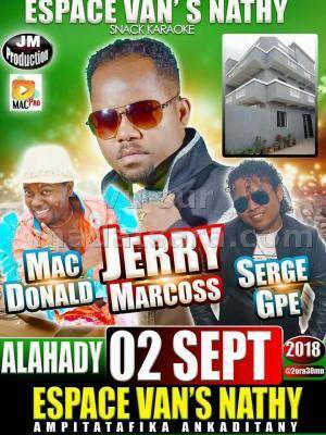 Jerry Marcoss, Serge GPE, Mac donald en show case Espace Van's Nathy Ampitatafika Ankaditany