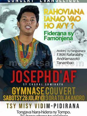 Joseph d'AF concert évangélique Gymnase couvert Mahamasina