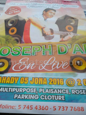 Joseph D'Af en live à Maurice