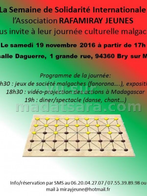 Journée culturelle malgache avec l'Association Rafamiray Jeunes - Salle Daguerre Bry Sur Marne