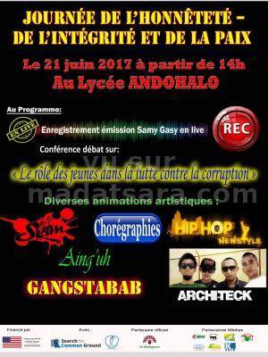 Journée de l'honneteté de l'integrité et de la paix - Lycée Andohalo Antananarivo