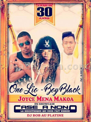 Joyce Mena Makoa, One Lio & Boy Black en showcase Case A Nono Sainte-Marie