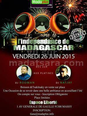 La soirée de l'indépendance de Madagascar aux platines Dj Rodman et Dj Natjay à l'Espace Liberté Massy
