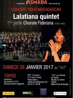 Lalatiana‍ Quintet avec Chorale Fiderana FPMA-Paris Le 167 Théâtre de Neuilly - France‍