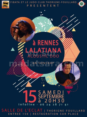 Lalatiana‍ , Rija Randrianivosoa‍ acoustic duo concert Salle de l'Eclat Thorigne-Fouillard