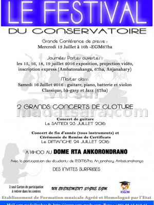 Le Festival du conservatoire - concert de fin d'année au Dome RTA Ankorondrano