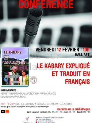 Le kabary expliqué et traduit en français - conférence à l'Alliance Française d'AnTananarivo