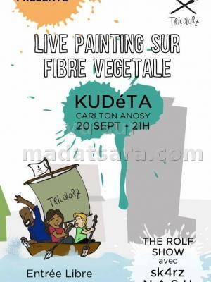 Live painting sur fibre vegetale Kudeta urban Club