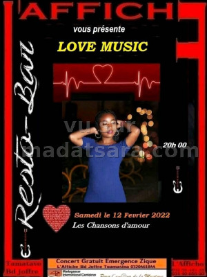 Love music - Affiche Resto Bar Toamasina‍