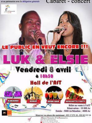 Luk & Elsie cabaret concert dans le Hall de l'Alliance Française d'Andavamamba