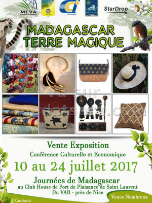 Madagascar terre magique - vente exposition conférence culturelle et économique - Club House de Port de Plaisance de Saint Laurent Var