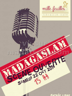 Madagaslam scène ouverte Mille feuilles Librairie Café Behoririka