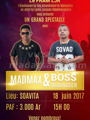 Madmax‍ & Boss Mananarien‍ - grand spectacle - Gymnase Soavita Toamasina‍