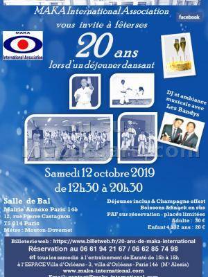 MAKA INTERNATIONAL ASSOCIATION fête ses 20 ans le samedi 12/10/2019 - déjeuner dansant animé par Les Bandys