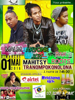 Malm Martiora, Arione Joy, Rak Roots en concert au Tranompokonolona Mahitsy