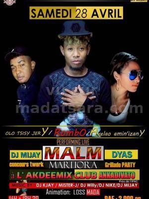 Malm Martiora en showcase AkDee mix Club Ankadivato