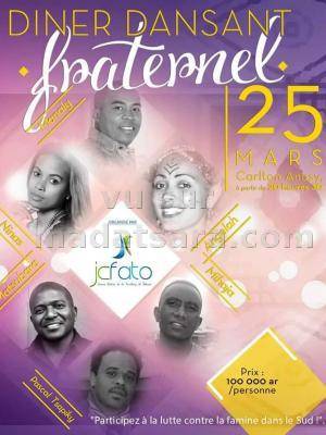 Manaly, Nina's, Matsubara, Ange-Lah, Mihaja, Pascal Tsapiky - Diner dansant fraternel au Carlton Anosy